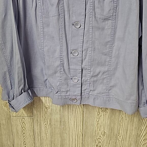 Relativity Button Down Linen Blend Top Shacket Womens Plus Size 3X NWT - Picture 3 of 11